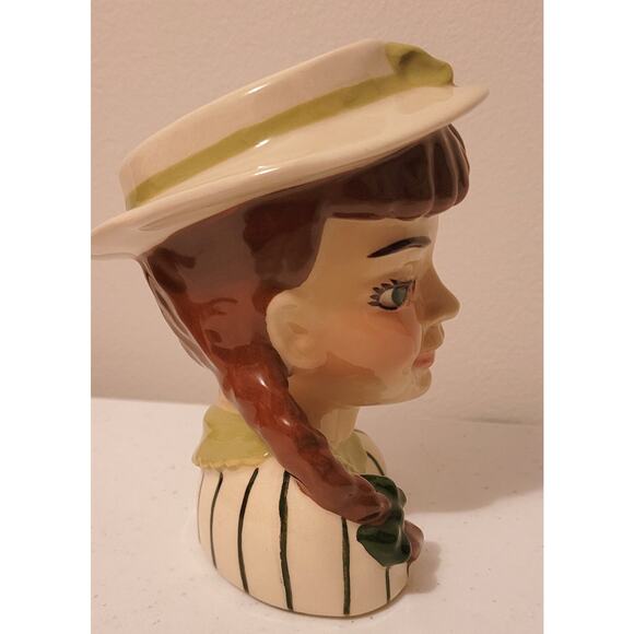 1950s Ceramic Arts Studio, Madison, WI. "Becky" Swedish Woman Head Vase Vintage - Picture 2 of 9